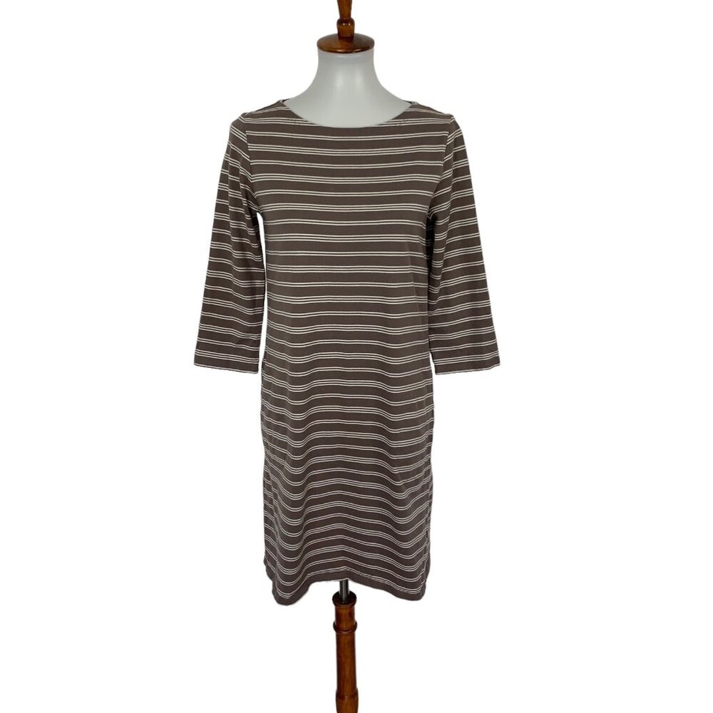 Garnet Hill Women 6 Brown Organic Cotton Dress Long Sleeve Cottagecore‎